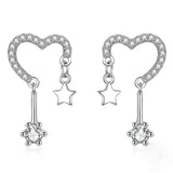 Star and Heart Drop Earrings