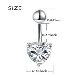 925 Sterling Silver Belly Button Rings For Women Girl Navel Rings CZ Body Piercing