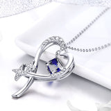 S925 Sterling Silver Meteor Trail Pendant Necklace White Gold Plated Austrian Crystal Zircon Necklace