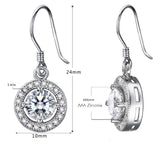 S925 Sterling Silver Fashion Personality Micro-Encrusted Round Earrings Jewelry Earrings Hypoallergenic Cross-Border Special