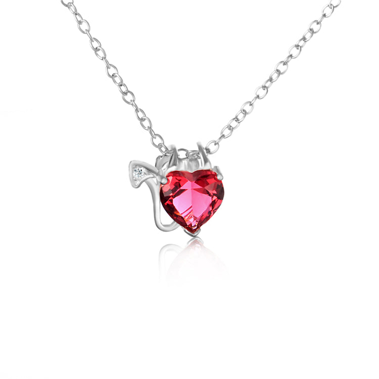 ruby heart pendant necklace - ela rae