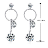 S925 Sterling Silver Creative Micro-Set Geometric Earrings Earrings Jewelry Cross-Border Exclusive