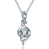 Infinity Crystal Zircon S925 Sterling Silver Necklace Pendant Simple Jewelry