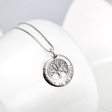 Forever In My Heart Engraved Circle Pendant Necklace