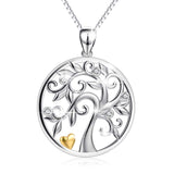 S925 Sterling Silver Creative Micro-Inlaid Tree Of Life Pendant Necklace Female Jewelry Cross-Border Exclusive