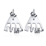 Rhodium Silver Love Cubic Zirconia CZ Wedding Bridal Earrings