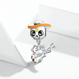 925 Sterling Silver Funny Halloween Skull Man Charm For Bracelet  Fashion Jewelry For Gift