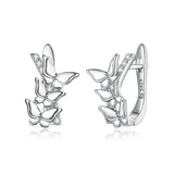 925 Sterling Silver Beautiful Butterflies Stud Earrings Precious Jewelry For Women