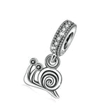 Cute Little Snail Animal Beads  Sterling Silver Europe and America Creative Bracelet Beads Jewelry Accessories