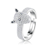 Luxury Dog head Dazzling open size ring 