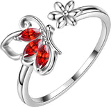 Butterfly Jewelry Women 925 Sterling Silver Butterflies Rings Wedding Gift