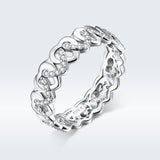 S925 Sterling Silver Beloved Ring White Gold Plated Zircon Ring