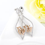 Hollow family tree carved earrings rose gold color drop earrings