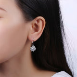 S925 Sterling Silver Rose Crystal Drop Earrings