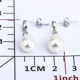 Engagement Moon Pearl Earrings Mount Silver Color Pearl Earrings