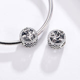 S925 sterling silver Oxidized zirconia Rose flower Charms For Women