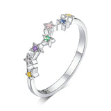 Colorful Star Line Finger Rings 