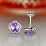 Silver Crystal Stud Earrings Wholesale