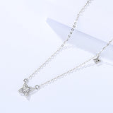 S925 sterling silver jewelry female Korean version of the wild four-leaf clover necklace clavicle chain set with zircon