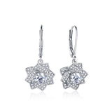 S925 Sterling Silver Rose Crystal Drop Earrings