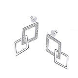 hollow square geometric stud earrings