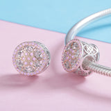 S925 Sterling Silver Gold Plated& Rose Gold Plated Zircon Flower Core Charms