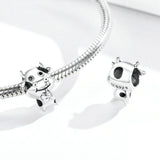 925 Sterling Silver Cute Little Cow Beads Charm For Bracelet Fashion Jewelry For Women or Man