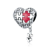 925 Sterling Silver  Love Puzzles Charm For DIY Bracelet  Fashion Jewelry For Gift