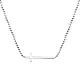 925 Sterling Silver Jewelry Europe And The United States Trend Bead Chain Cross Shape Female Necklace