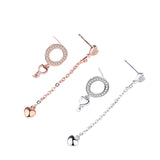 asymmetric long micro-set earrings