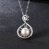 Infinity heart shape cubic zircon freshwater  Pearl  Necklace Pendant  Jewelry  Birthday Gifts for Girlfriend