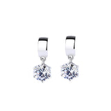 Single Diamond Zircon Earrings