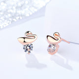 s925 sterling silver earrings female Korean fashion simple swan earrings