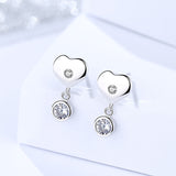 s925 sterling silver earrings temperament wild heart-shaped earrings zircon micro-inlaid jewelry