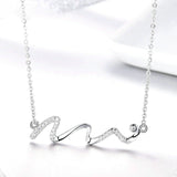 925 Sterling Silver Twisted Line Simple Geometric Women Necklaces Pendants Collar Sterling Silver Jewelry