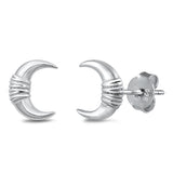  Silver Moon Stud Earrings