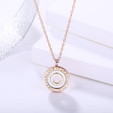 S925 sterling silver jewelry forever love FOREVER LOVE letter necklace female clavicle chain