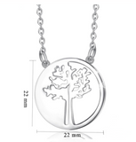 925 Sterling Silver Tree of Life Necklace Simple Coin Necklace Pendant Fine Polishing Jewelry for girl Christmas Gift