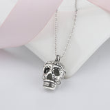 925 sterling silver skull head glowing chain pendant necklace women diy fashion jewelry making for lover gift