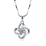 Four-leaf clover diamond pendant 925 sterling silver lady lucky flower pendant without  chain