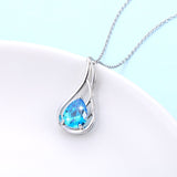 S925 Sterling Silver Fashion Creative Blue Flame Necklace Female Clavicle Chain Jewelry Pendant Cross-Border Special