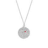 S925 Sterling Silver Jewelry Geometric Round Coin Pendant Wild Letter Female Love