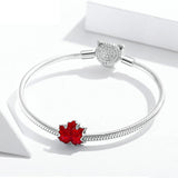 925 Sterling Silver Beautiful Maple Leaves harm For Bracelet  Fashion Jewelry For Women