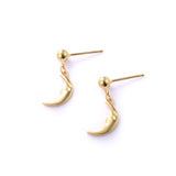 Korean Version Of S925 Gold Moon Stud Earrings Women'S Earrings Simple Wild Earrings