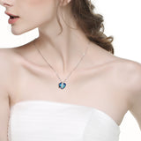 New Love Heart Necklace Crystal Beautiful Heart Chain Necklace