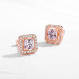 plated rose gold zircon earrings S925 silver wild  earrings wholesale