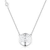 Life Tree white gold pendant  S925 Sterling Silver Simple Fashion Necklace