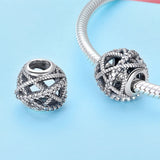 S925 sterling silver zirconia winding charms