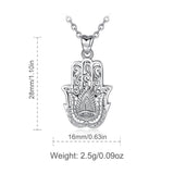 925 Sterling Silver Hamsa Hand Pendant Necklace Good Luck Charm Fine Jewelry Girl Boy Birthday Surprise Gift