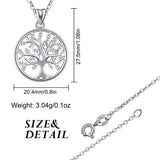 925 Sterling Silver Tree of life Pendant Necklaces with AAA Zircon Women Fashion Jewelry Gift For girl Birthday